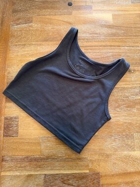 SHEIN Grey Racerback Cropped Tank